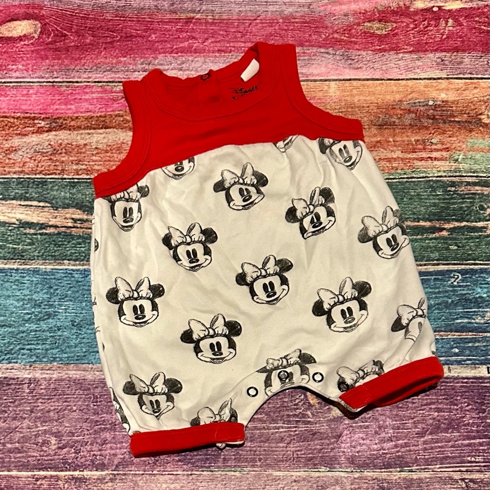 Finn and Emma Minnie Mouse Bubble Romper - Size 3-6 Months